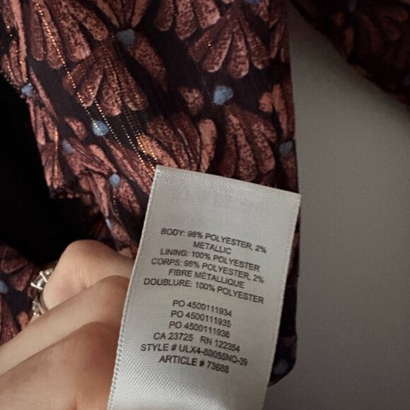 Aritiza Wilfred Louise Wrap Dress Long Sleeve Metallic Size Small - Picture 8 of 9